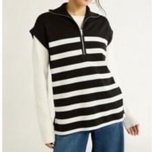 Free Assembly Women’s Half-Zip Popover Sweater, Heavyweight, Size L NWOT